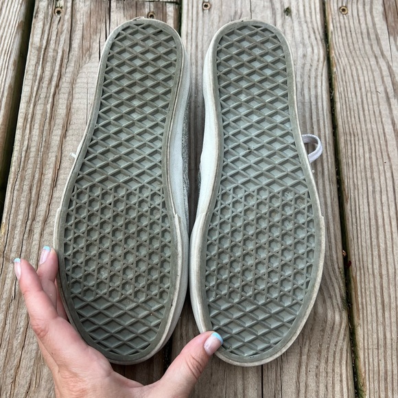 vans | men’s 6.5 women’s 8 vans silver sparkly shoes - Picture 8 of 8